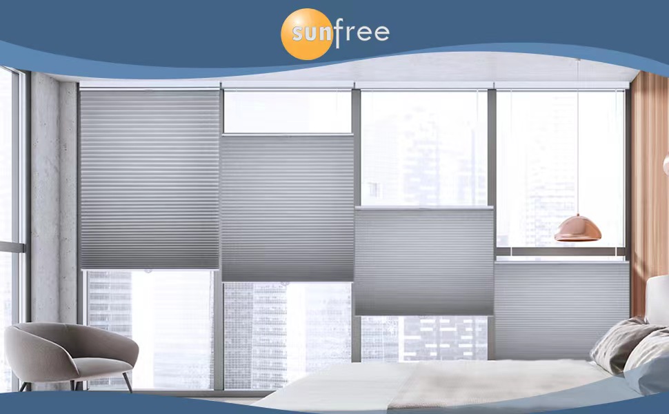 SUNFREE Top Down Bottom Up Cellular Blinds,Cellular Shades Blackout,