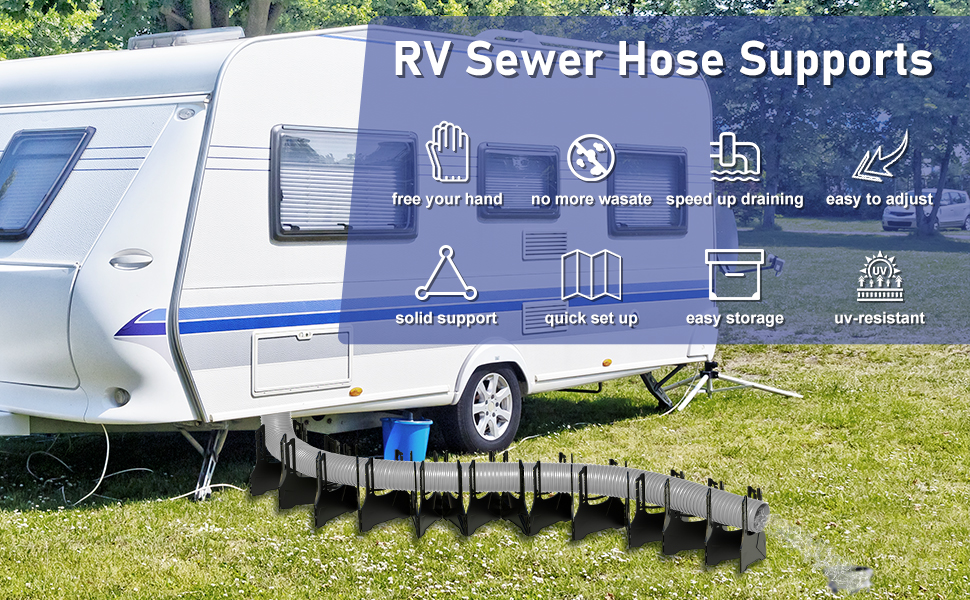 20 Feet RV Sewer Hose Support Height Adjustable Flexible