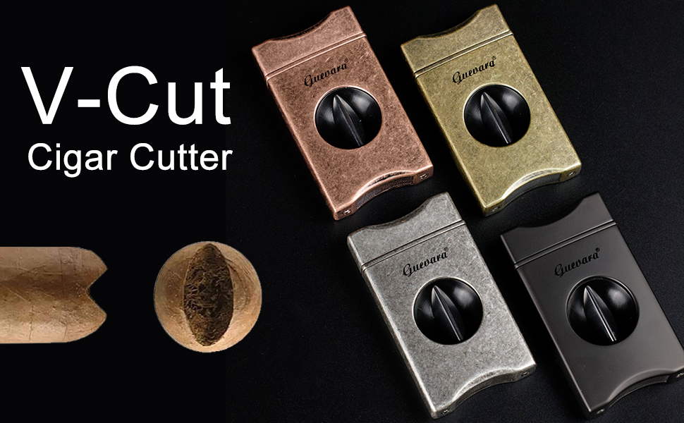 Cigar Cutter V Cut Silver Stainless Steel Blade Cigar Guillotine Cigar Cutter with Cigar Holder
