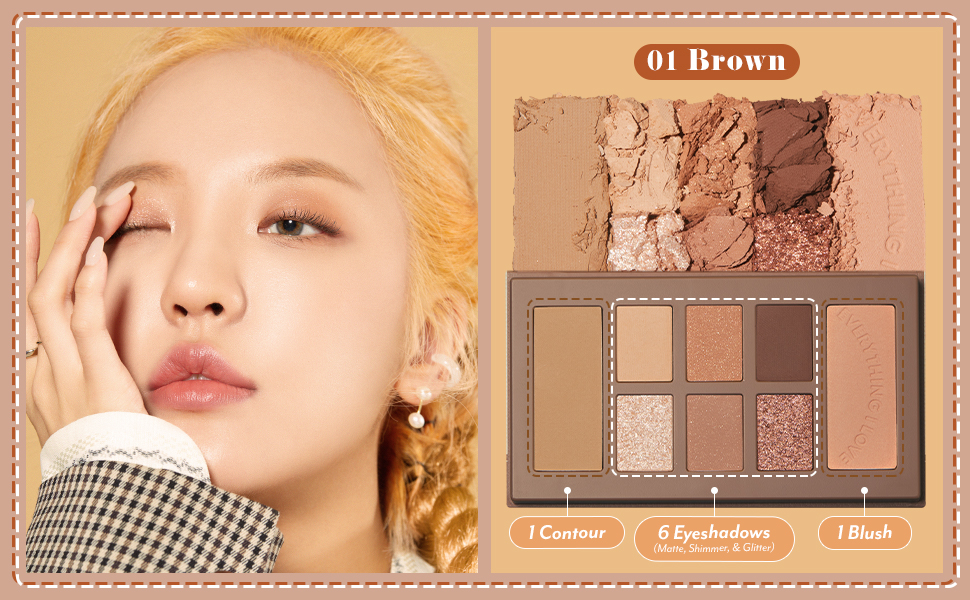 I'm Meme What's In My Bag Multi Palette with Eyeshadow Blush Contour and Highlighter, K-beauty