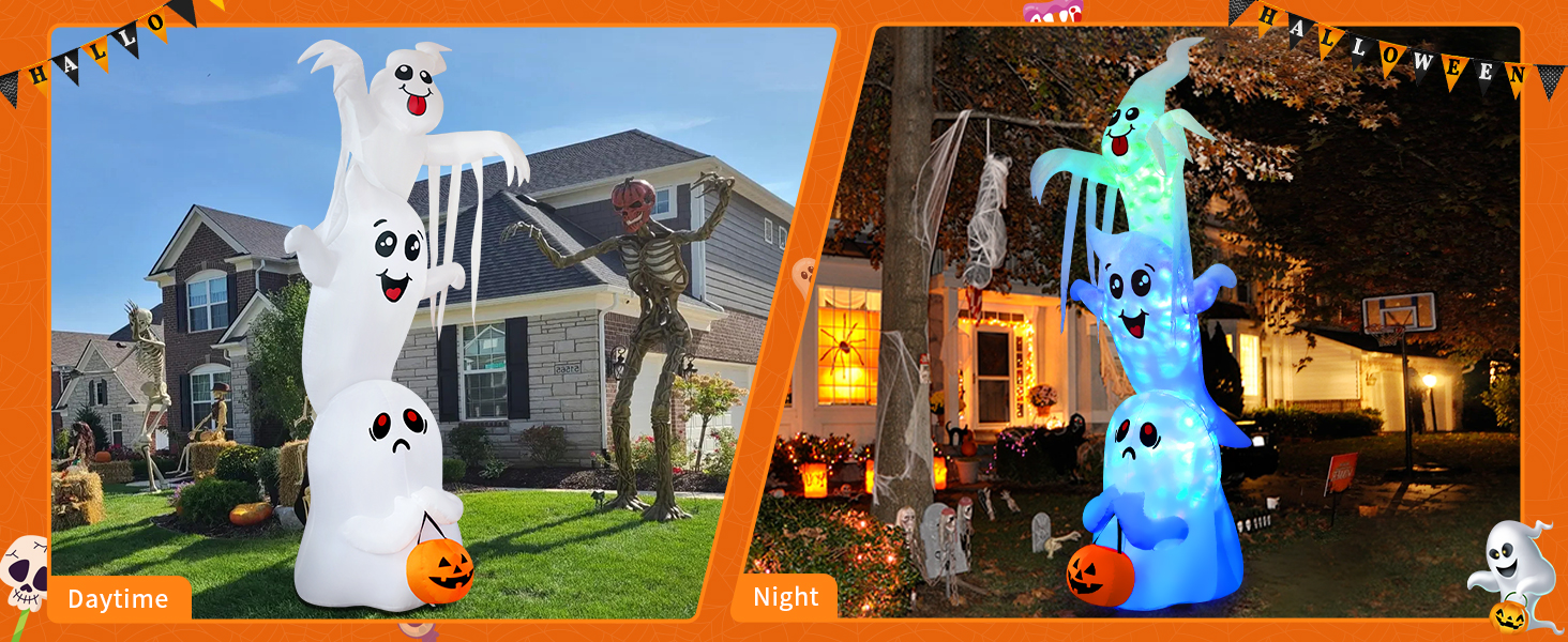 Halloween Inflatable Overlap Ghost Decorations