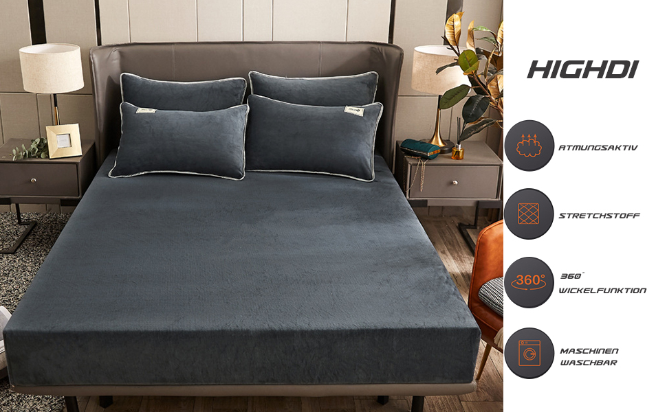 Velvet Fitted Sheet 90 x 200 cm Warm Winter Terry Cloth Fitted Sheets