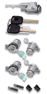 Ignition Switch Cylinder &amp; 4X Left Right Door Lock Cylinder w/ 2 Keys for Honda 2003-2005 Civic