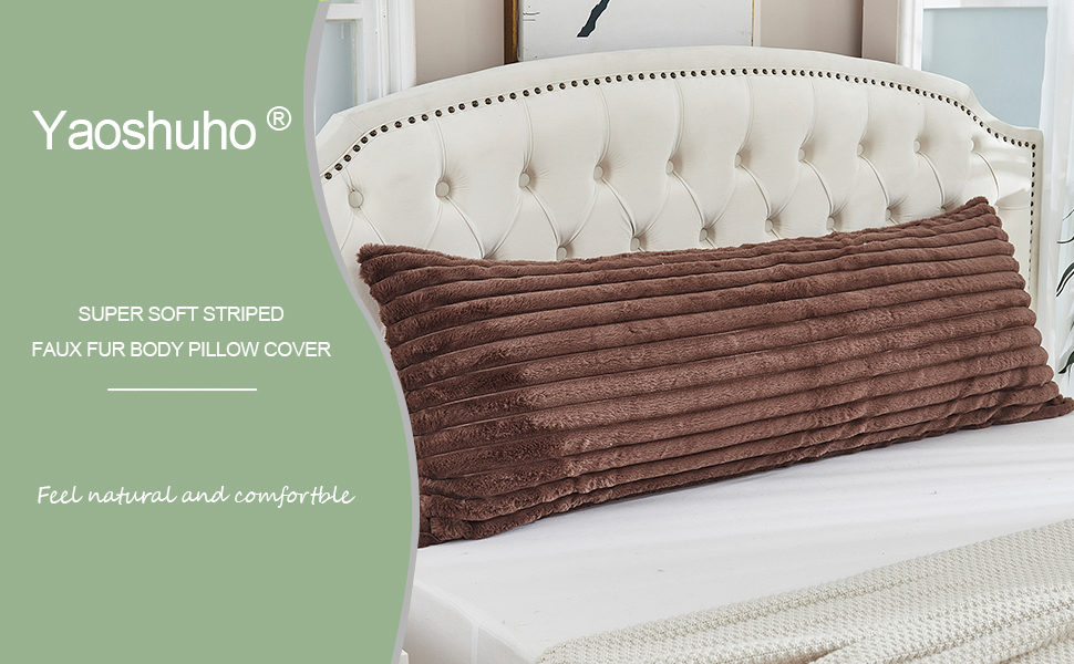 Yaoshuho Furry Faux Rabbit Fur Body Pillow Case Cover