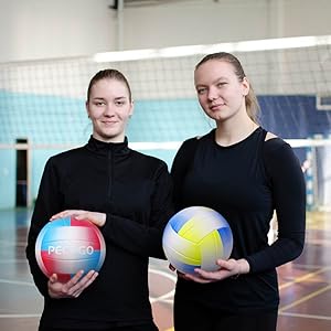 Volleyball Size 5 PU Leather Yellow Blue Soft Indoor Outdoor Volleyballs