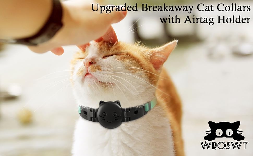 Pet Supplies WROSWT Upgraded AirTag Cat Collar,Integrated GPS Cat