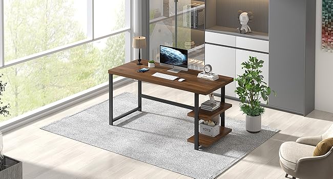 2-1 office desk shelf1.346 walnut