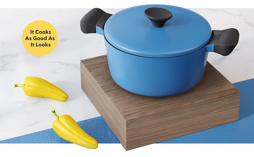 Vremi 8 Piece Ceramic Nonstick Cookware Set Induction