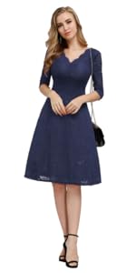 Wedding Guest Cocktail Lace A Line Dress Party