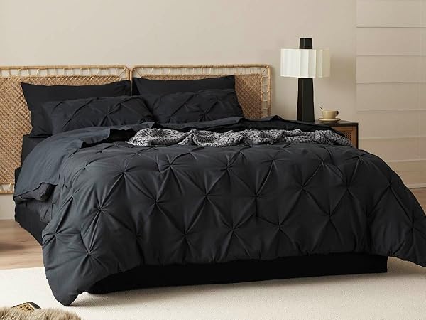 Pinch Pleat Grey Bed in a Bag
