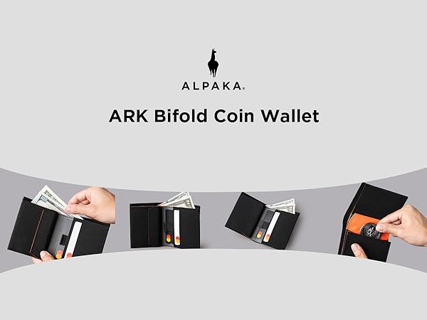 Amazon.com: ALPAKA Ark Bifold Coin Wallet Mens Minimalist