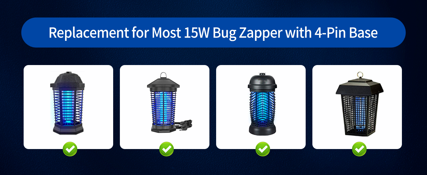 Belleone 15W Bug Zapper Light Bulb Replacement for T6 T8 T9