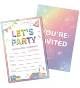 HOMANGA Birthday Party Invitations for Girls, 20Pcs Birthday Invitation Cards with Envelopes, Cut...