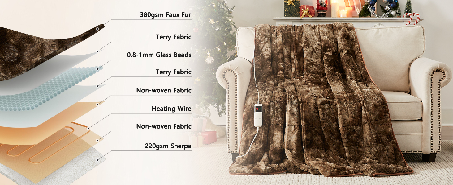 Homemate Heated Weighted Blanket 72"x84" 20lbs Electric