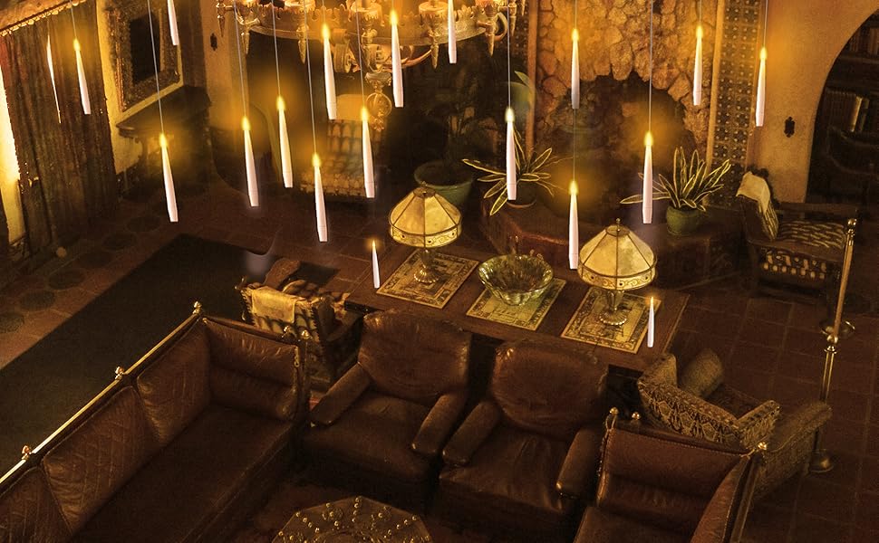 Floating Candles with Wand, 20 PCs Magic Hanging Candles