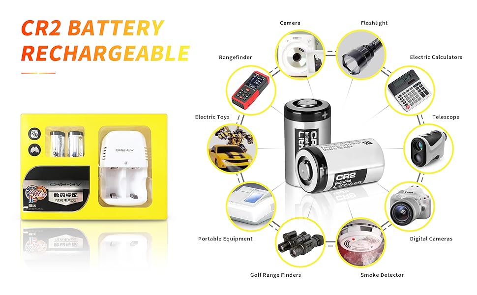 CR2 Battery Rechargeable 3v Battery, Long Life, CR2 3V
