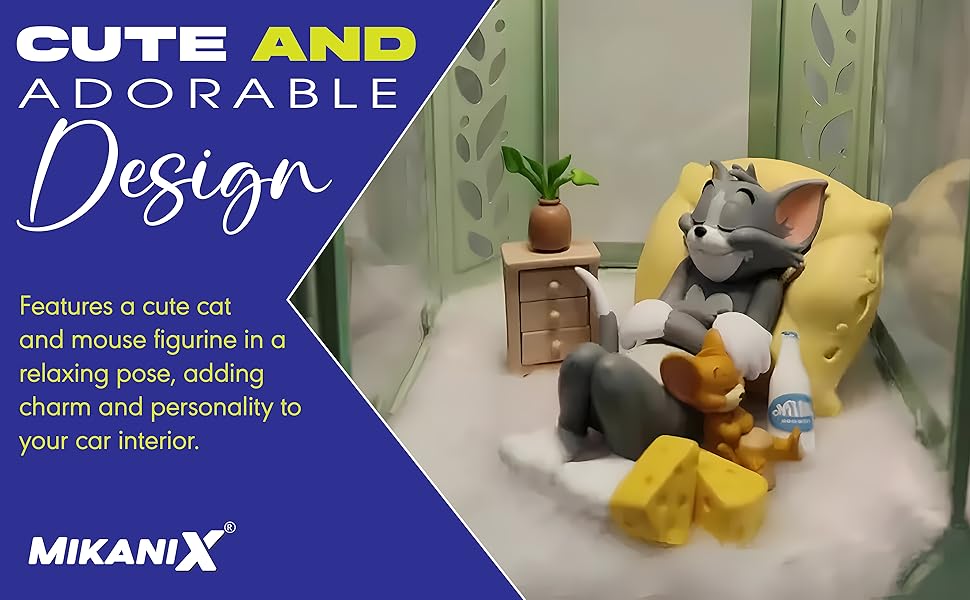 Tom & Jerry Cute Sleeping Car Interior Accessory I Adorable Toy for Car Dashboard & Tabletop