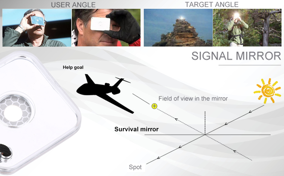 Survival Reflective Signal Mirror Emergency Star Flash Mirror with