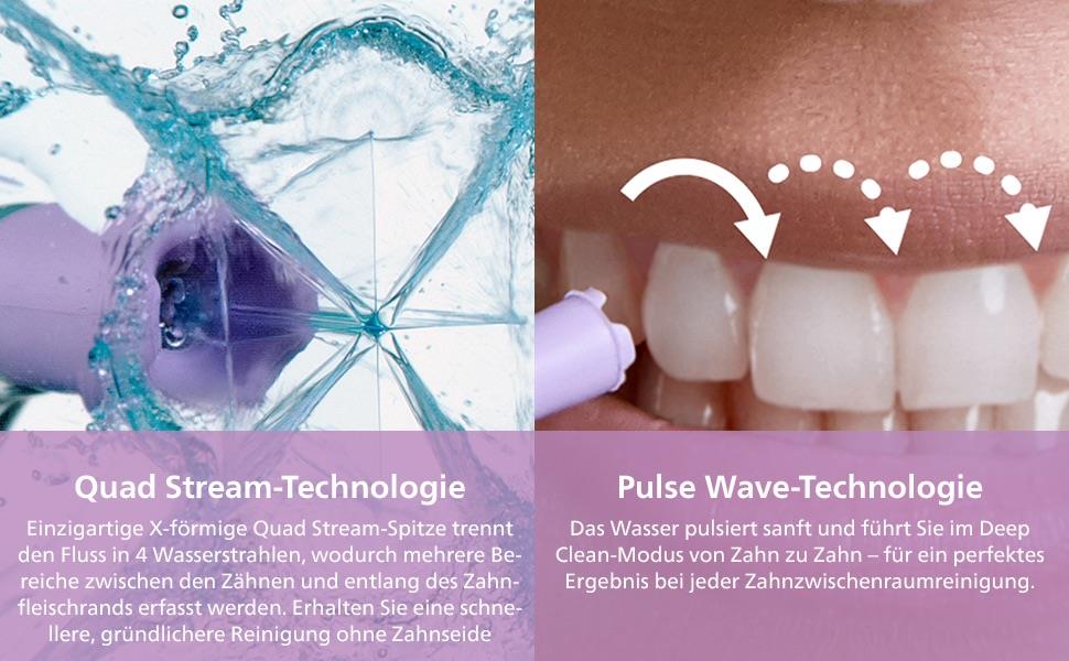 Philips Sonicare kabelloser Power Flosser 3000 Munddusche; WasserFlosser für Zähne, Zahnfleisch