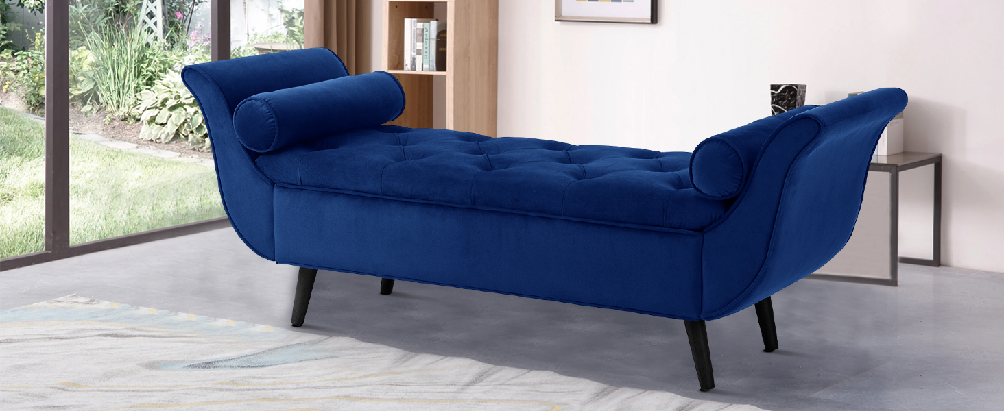 RXRRXY 65“ Velvet Storage Bench for Bedroom End of Bed