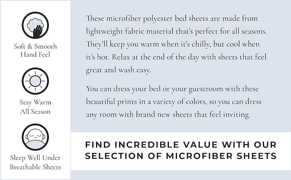 soft & smooth hand feel, stay warm all season, sleep well under breathable sheets