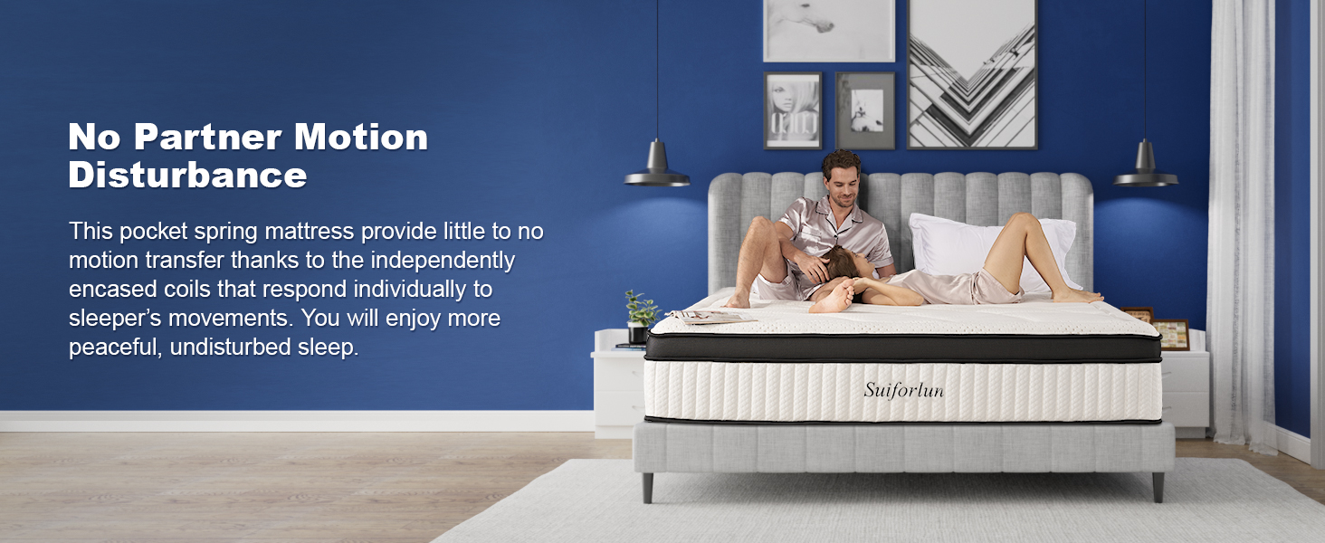 motion isolation spring mattress for couples