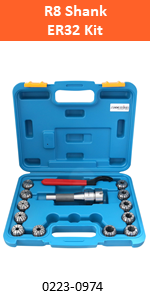 Accusize Industrial Tools 12-Pc ER32 Collet Set Plus 1-Pc R8 Bridgeport Shank