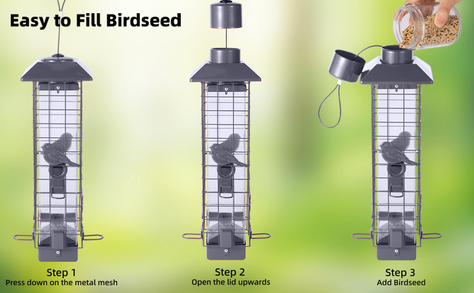 Metal Mesh Bird Feeder for Outside