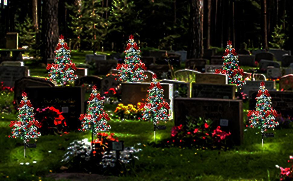 solar Christmas tree for grave