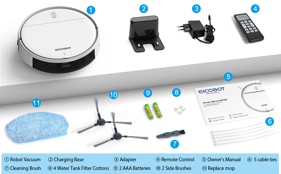 Amazon.de EICOBOT Roboter Staubsauger und Mop Combo,110 Minuten