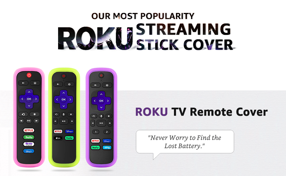 (3 Pack) ONEBOM Designed for ROKU TV Remote Cover Case