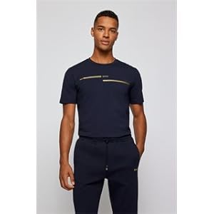 Amazon | [BOSS] [ボス] ストレッチコットン ロゴプリント Tシャツ