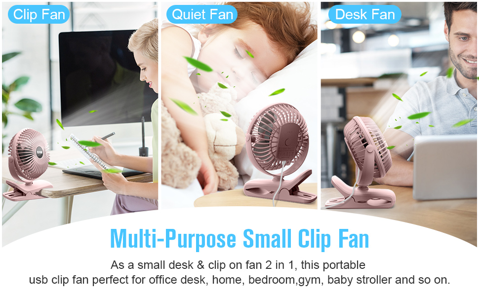 multi-purpose clip on fan usb small fan personal desk fan for office home sleep bedroom