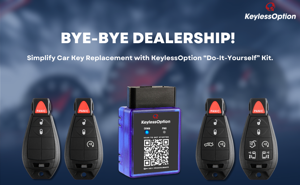 KeylessOption OBD Car Key Fob Programmer Interchangeable 5