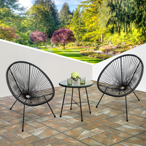 raygar bistro set 2 seater black