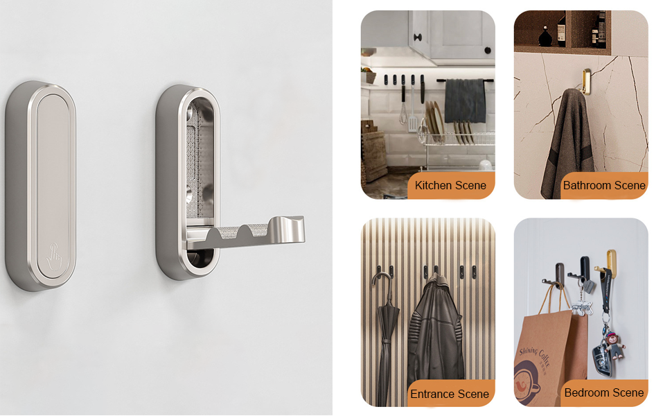 silver  bathroom hooks
