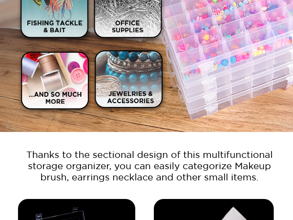 36 Grids Plastic Clear Organizer Box 