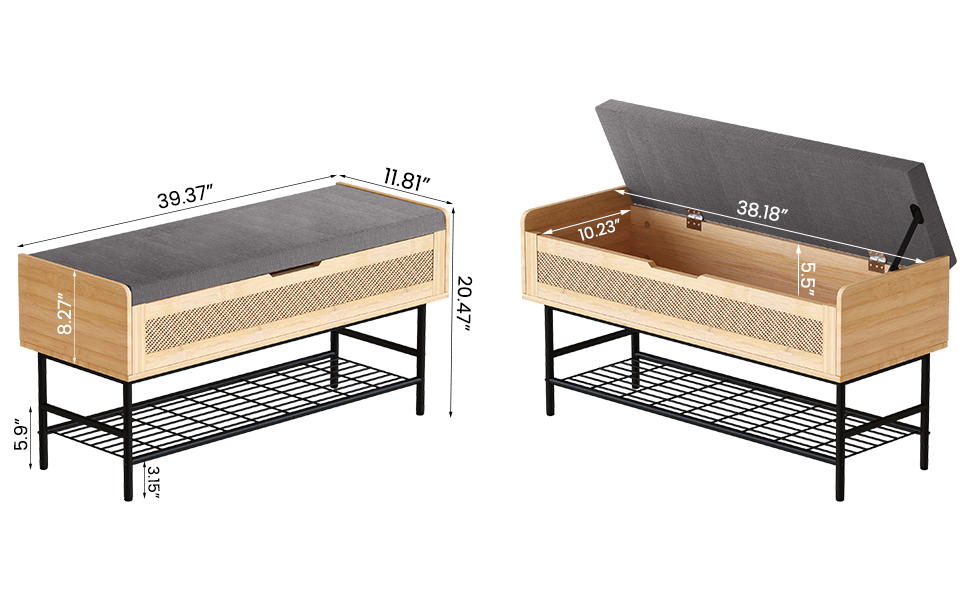 AWQM Storage Bench, 3 in 1 Entryway Shoe Bench, Ottoman
