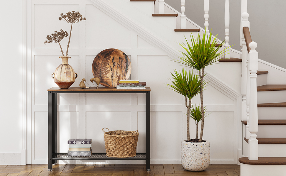 VASAGLE Console Table, Sofa Table, Metal Frame, Easy Assembly, for