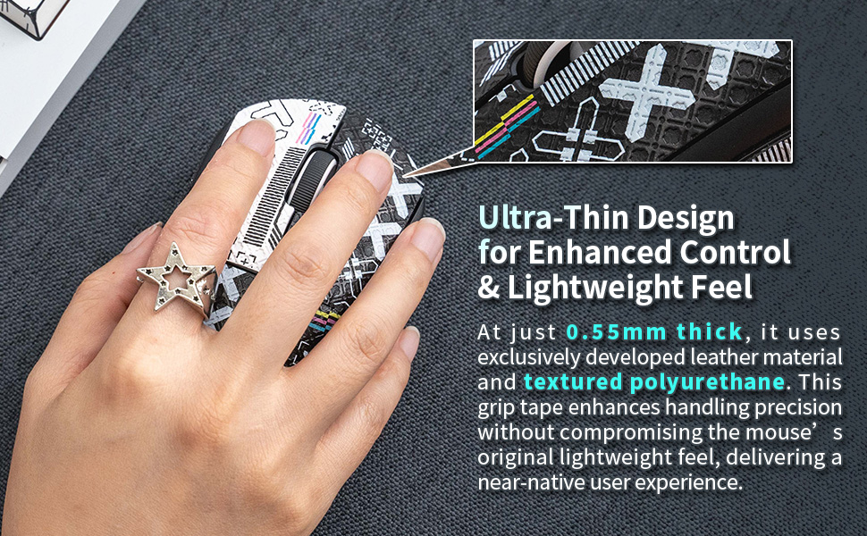 2 in1 White Set + Black Set Mouse Grip Tape