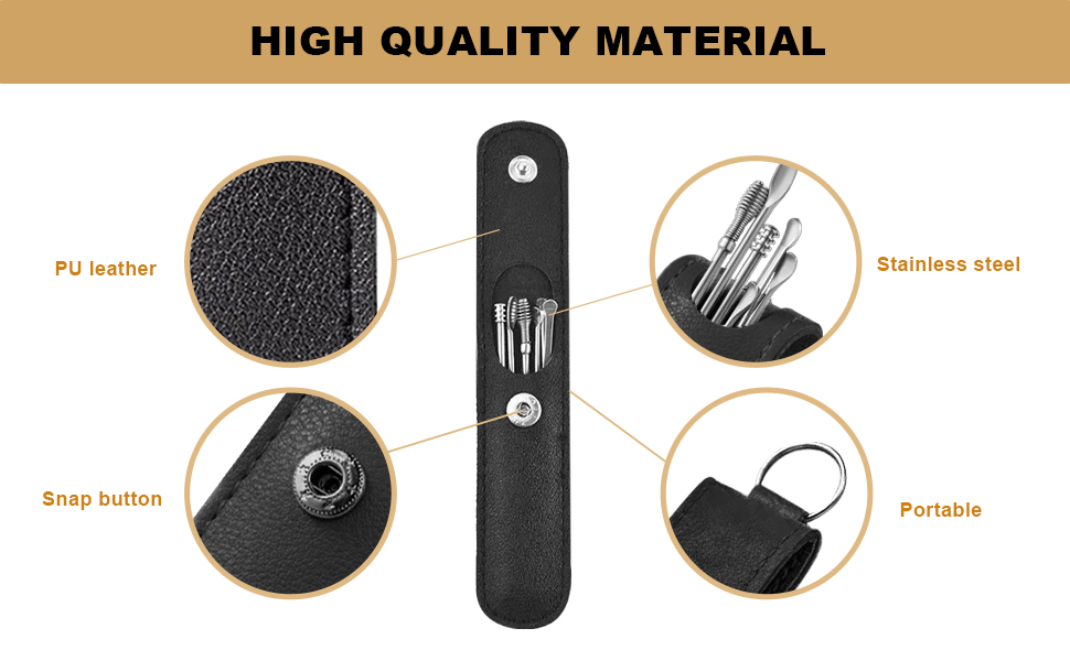 Ear Picks Digger Tweezers Spiral Spring Ear Spoon Set