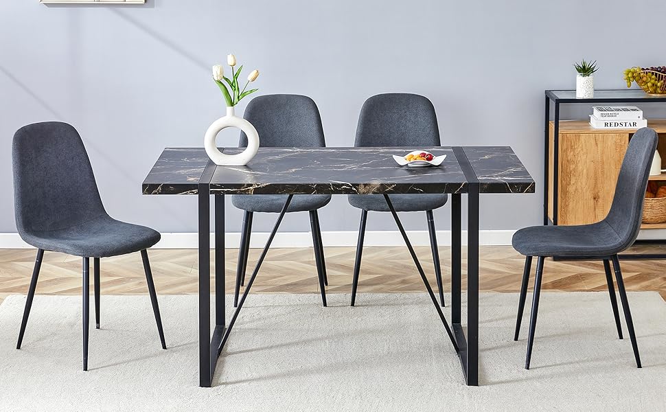Amazon.com - MUUOKY Dining Table Set for 4,Modern Rectangle