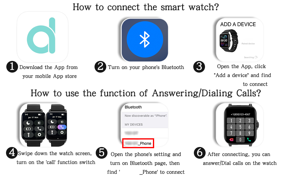 ibsun Smart Watch (Answer/Make Call), 1.7" Smartwatch Fitness Tracker
