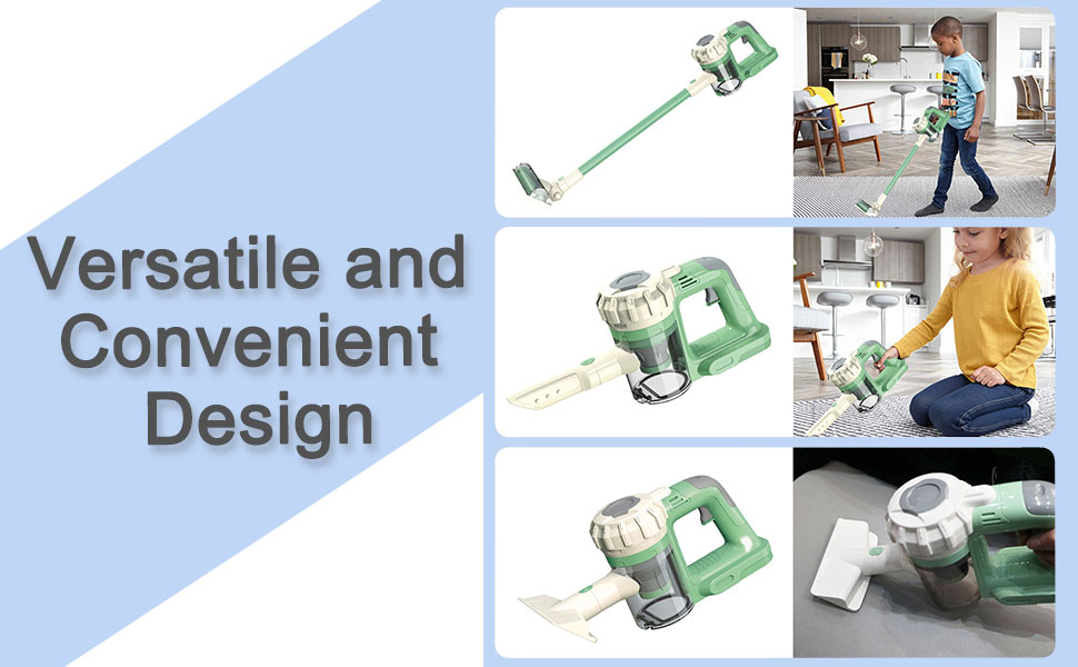 BAYMI 3in1 Kids Vacuum That Really Works, Toddler Toy Vacuum Cleaning Set for