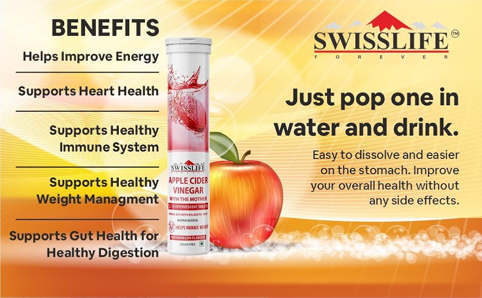 Swisslife Forever Apple Cider Vinegar 750 mg Effervescent Tablets