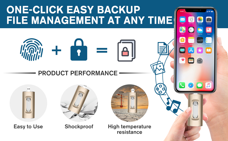 Thumb Drive 512GB for Phone, USB Memory Stick External Storage Flash Drive Photo Stick