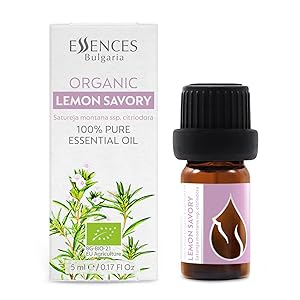 Organic lemon savory essential oil 5 ml, 100% pure and natural, Essences Bulgaria