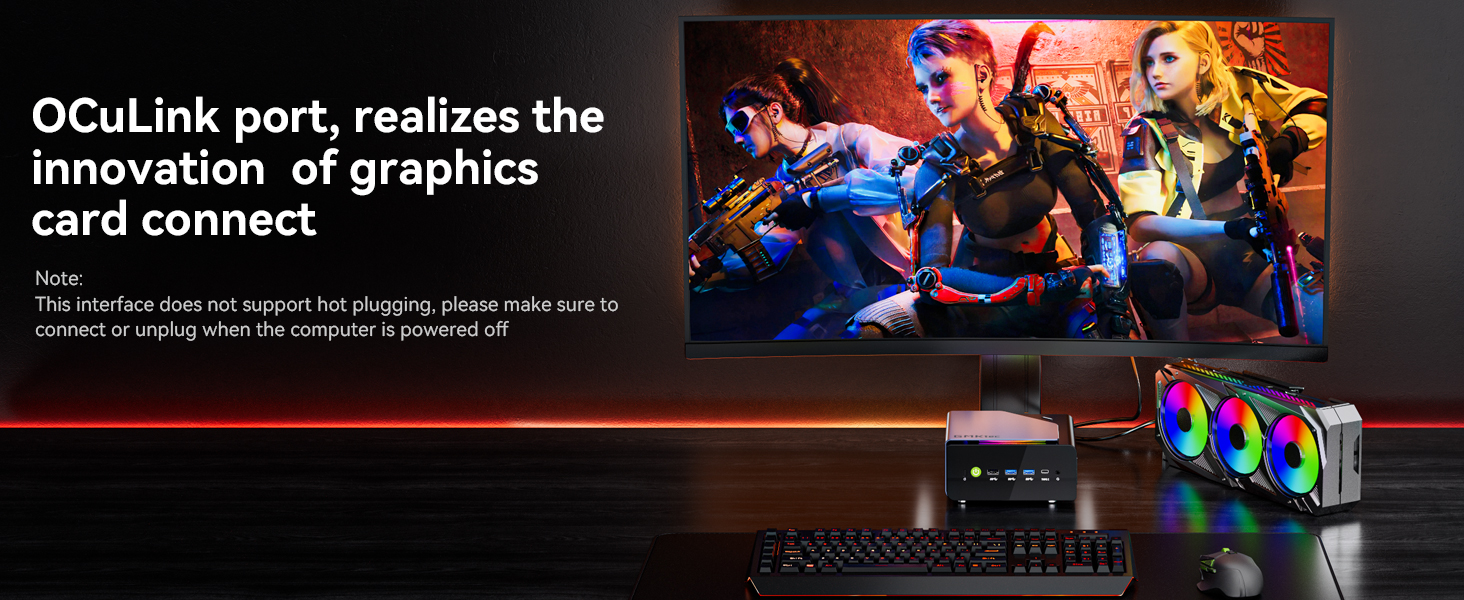 gmktec mini pc with oculink gpu graphics card gaming desktop computer 4k gaming
