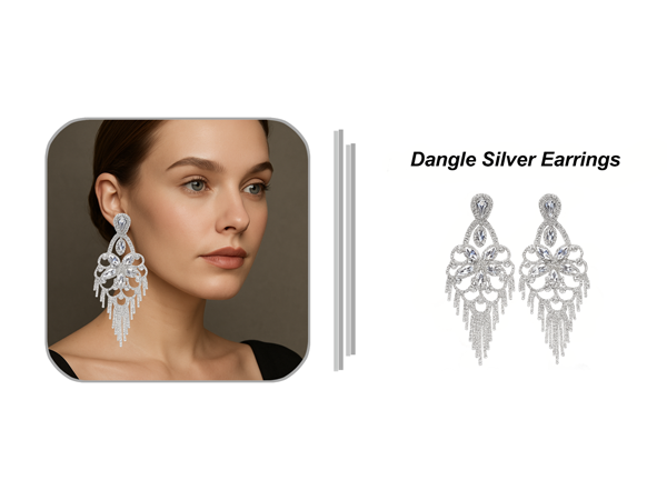 Amazon.com: XSBODY Costume Silver Chandelier Earrings for