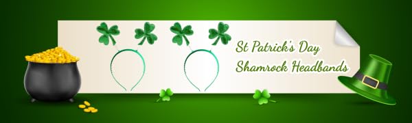 2 Pieces St Patrick's Day Shamrock Headbands